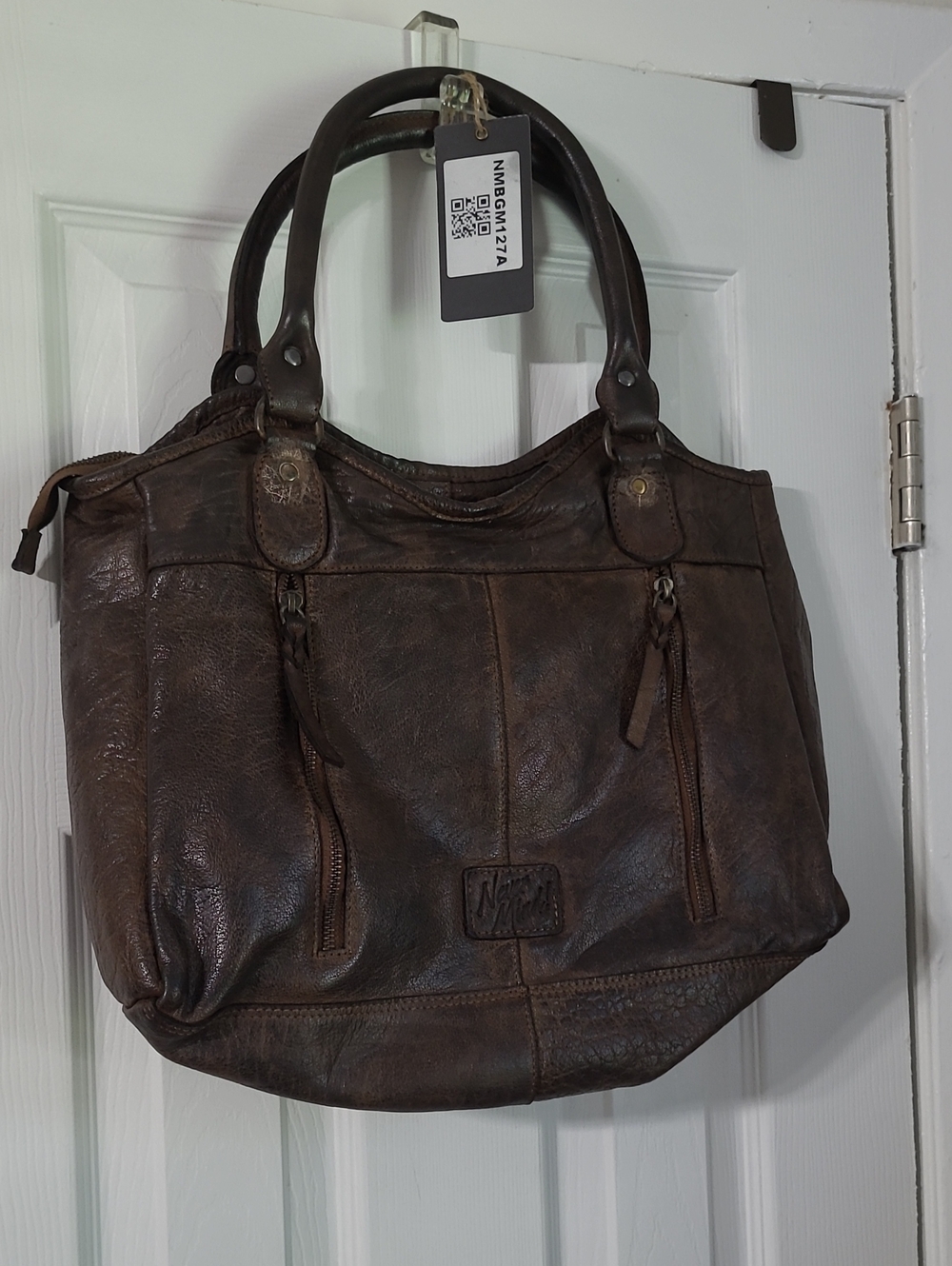 Brown Leather Tote Bag - Brown